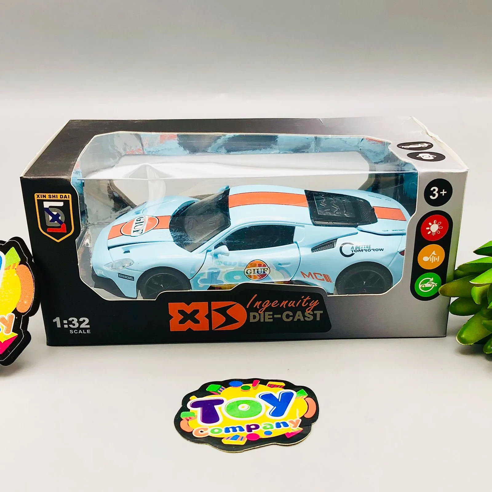 1:32 Diecast Printed Model Car With Light & Sound - Assortment