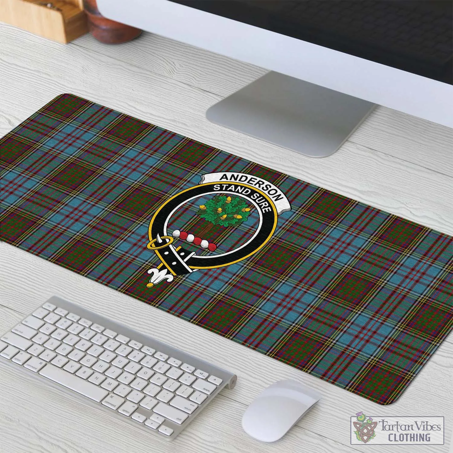 Anderson Tartan Mouse Pad with Family Crest
