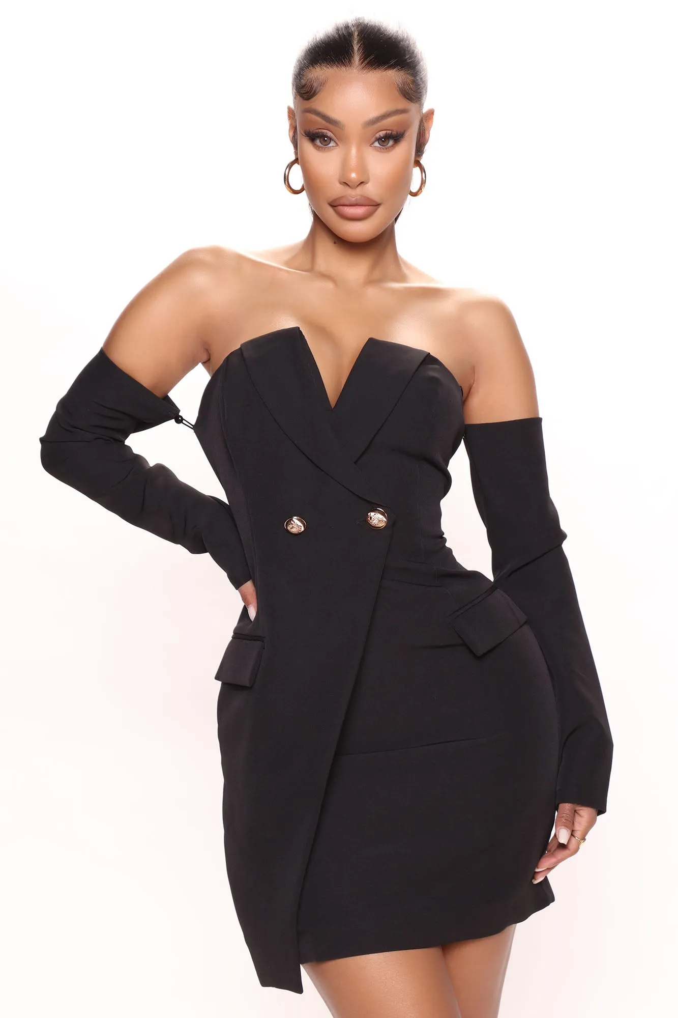 Aretta Blazer Dress - Black