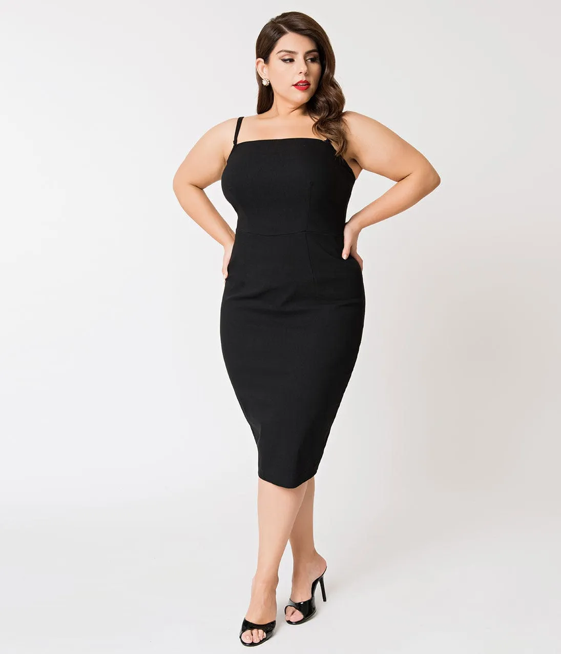 Barbie x Unique Vintage Plus Size Black Magic Sheath Dress & Cape Set