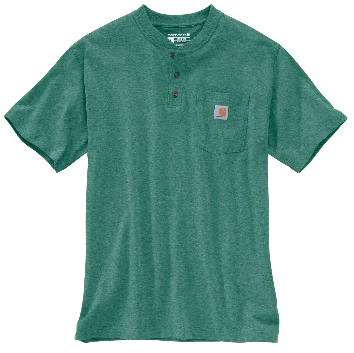 CARHARTT LOOSE FIT HEAVYWEIGHT SHORT-SLEEVE POCKET HENLY T-SHIRT K84
