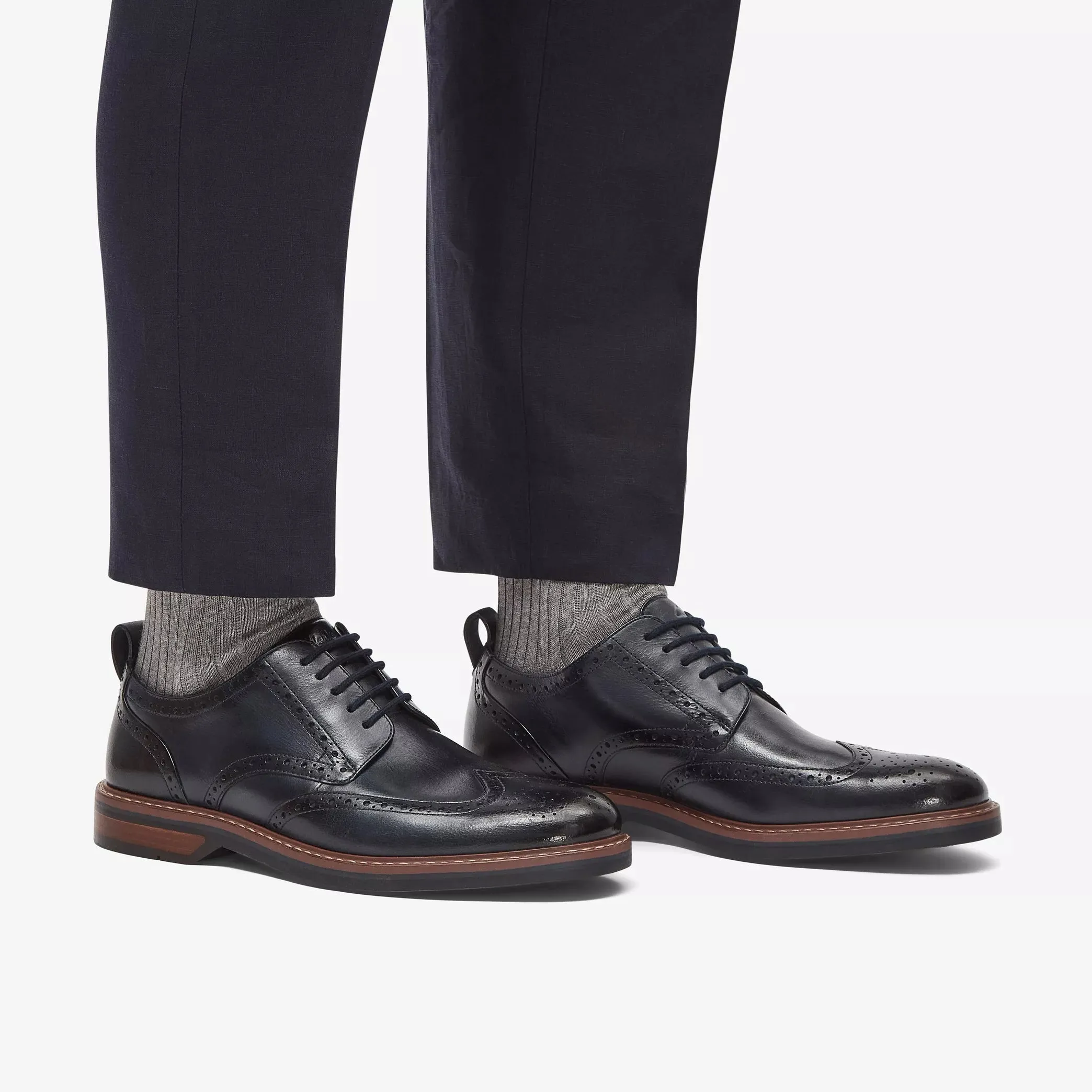 Clarks Men's Aldwin Limit Navy Leather