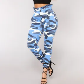 Elastic Waist Camouflage Pants