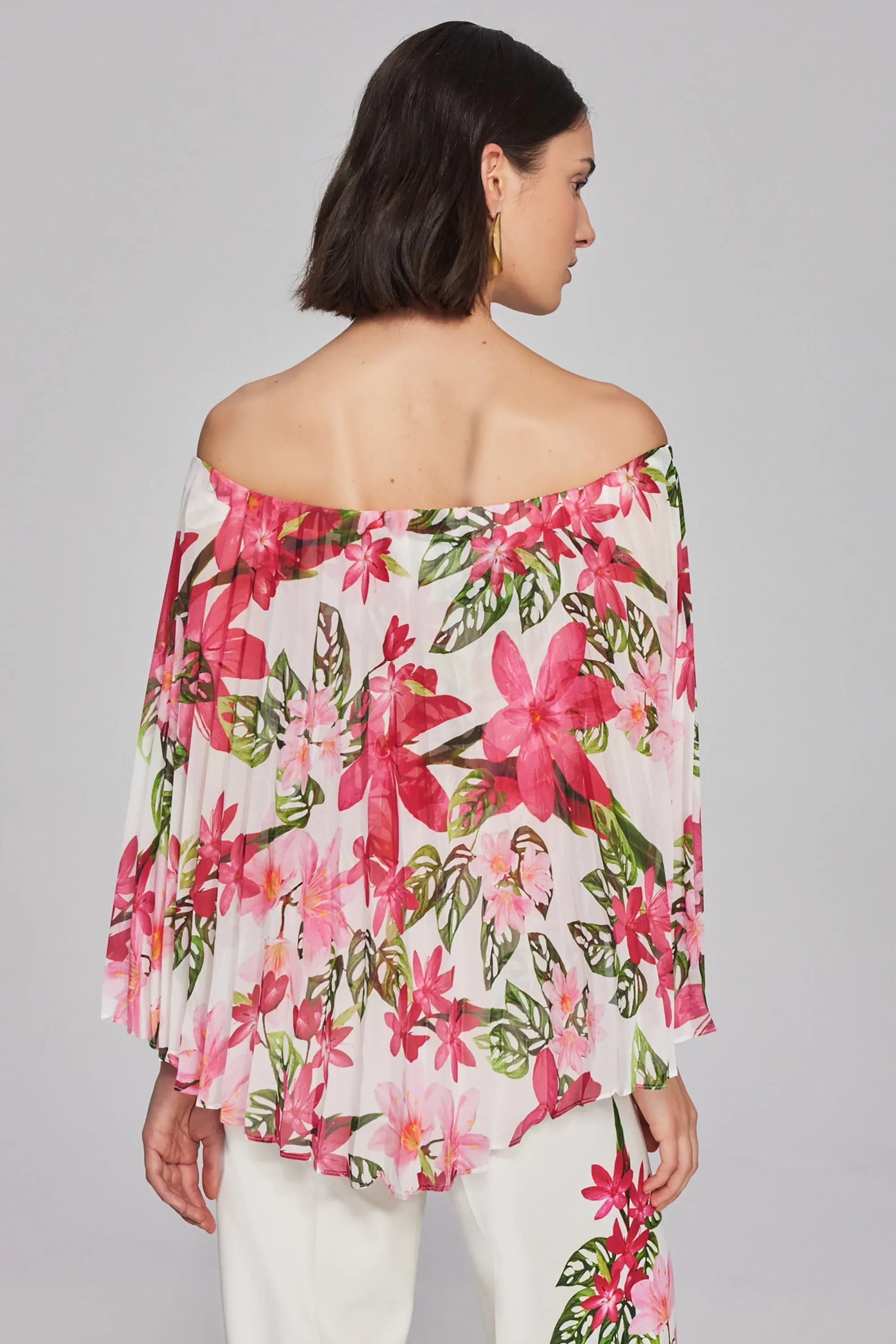 Floral Print Chiffon Off-the-Shoulder Top