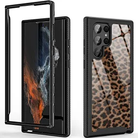 Galaxy S22 Ultra Leopard Print for Women Girls Dual Layer Protection  Case