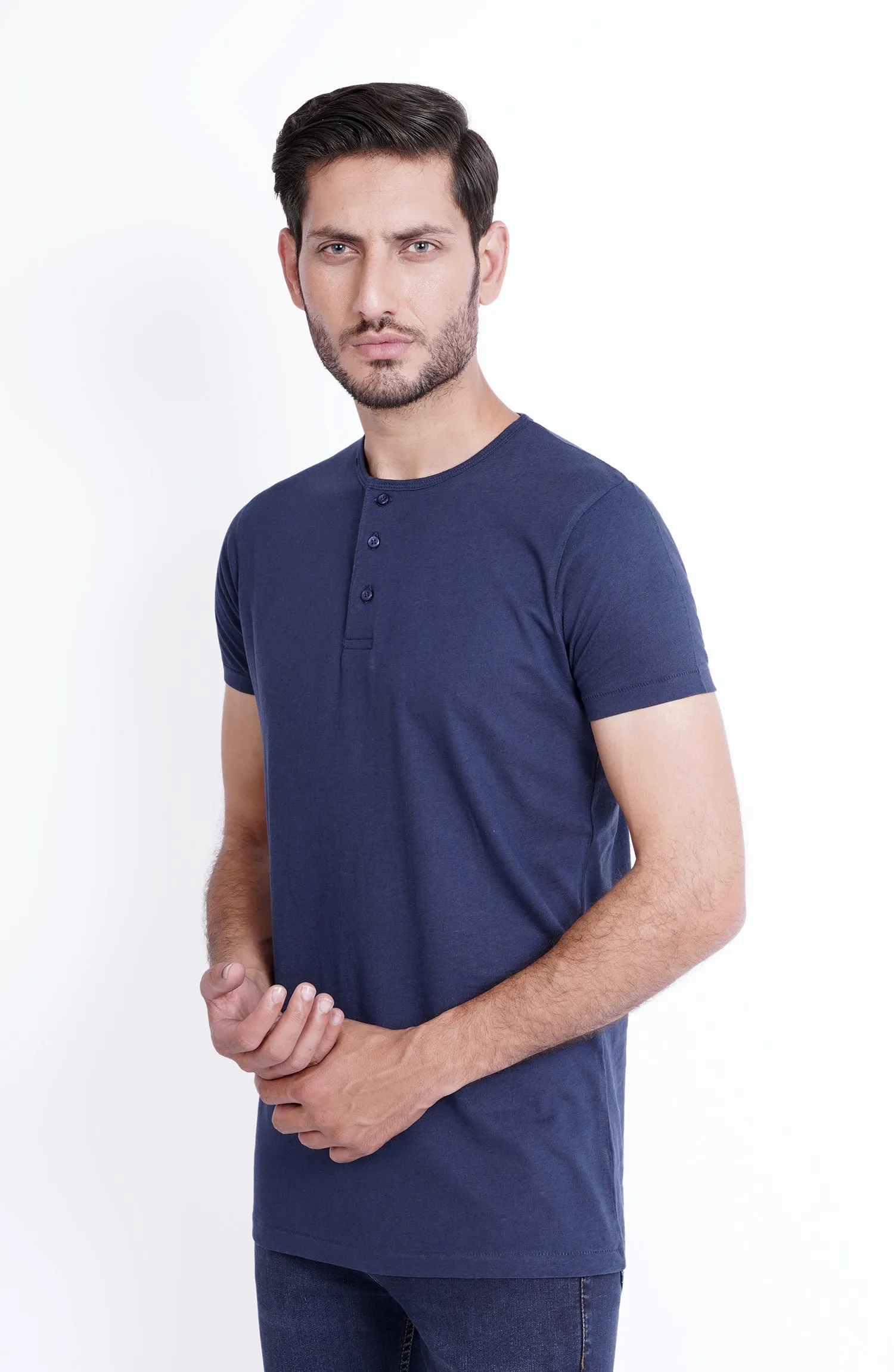 Henley Tee In Blue