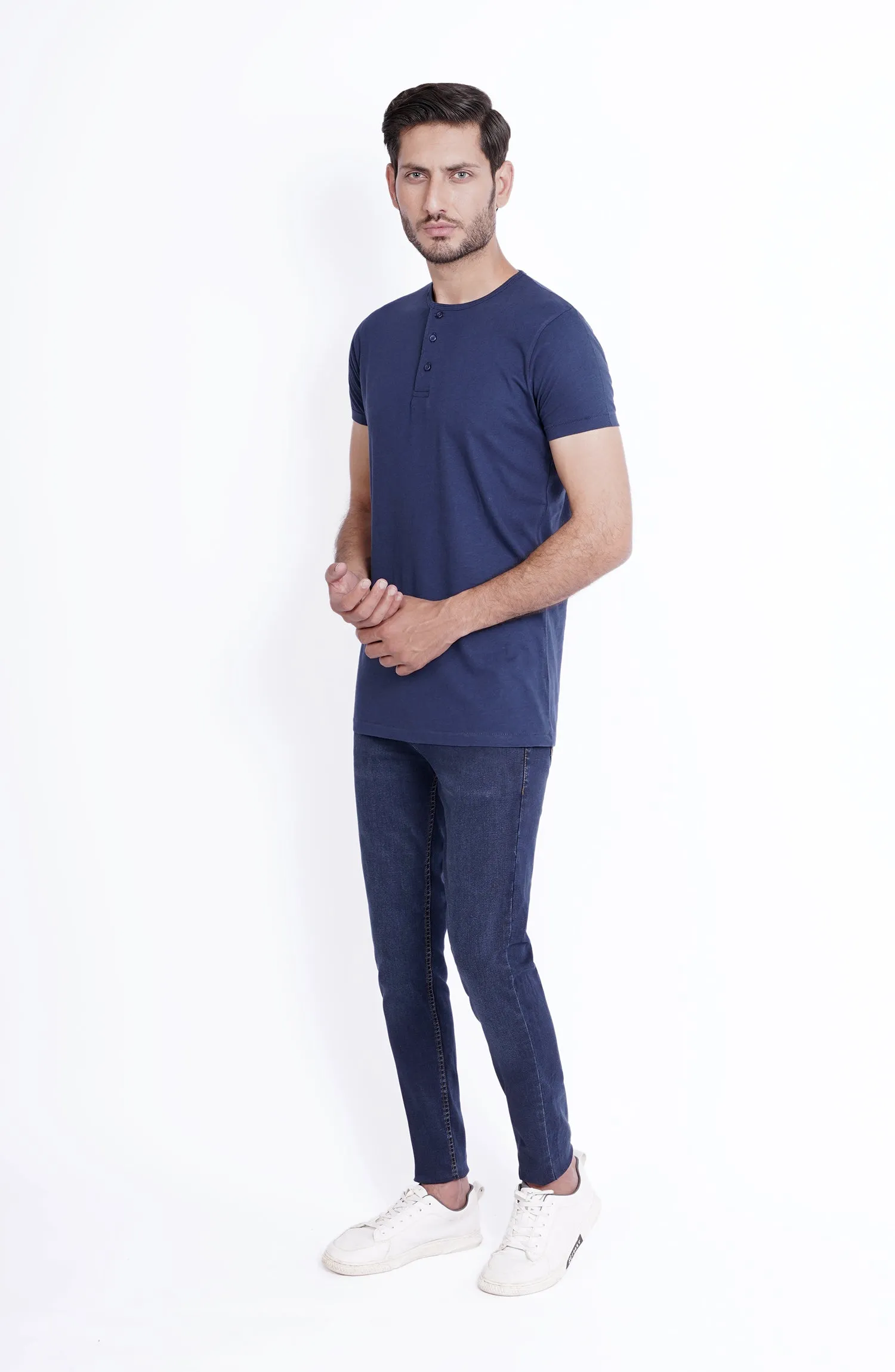 Henley Tee In Blue