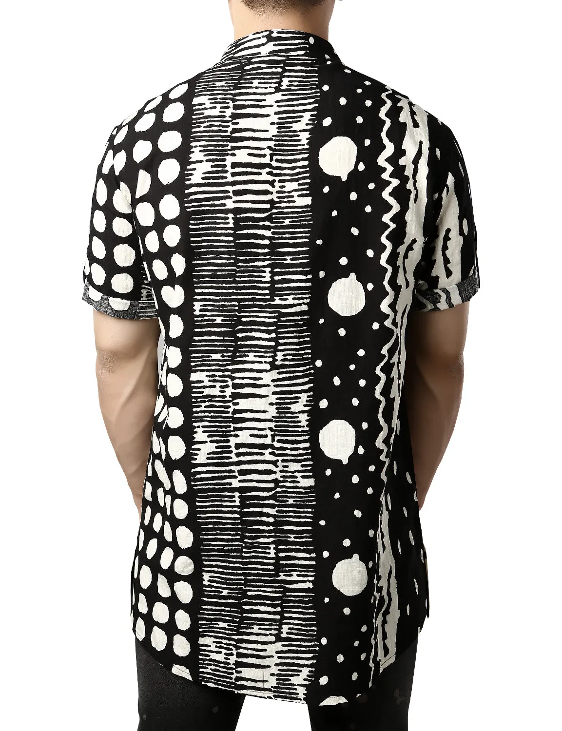 JOGAL Men's African Dashiki Print Henley Shirt Long Sleeve Casual Button Down Shirts