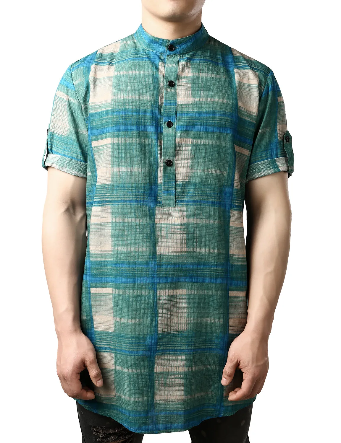 JOGAL Men's African Dashiki Print Henley Shirt Long Sleeve Casual Button Down Shirts