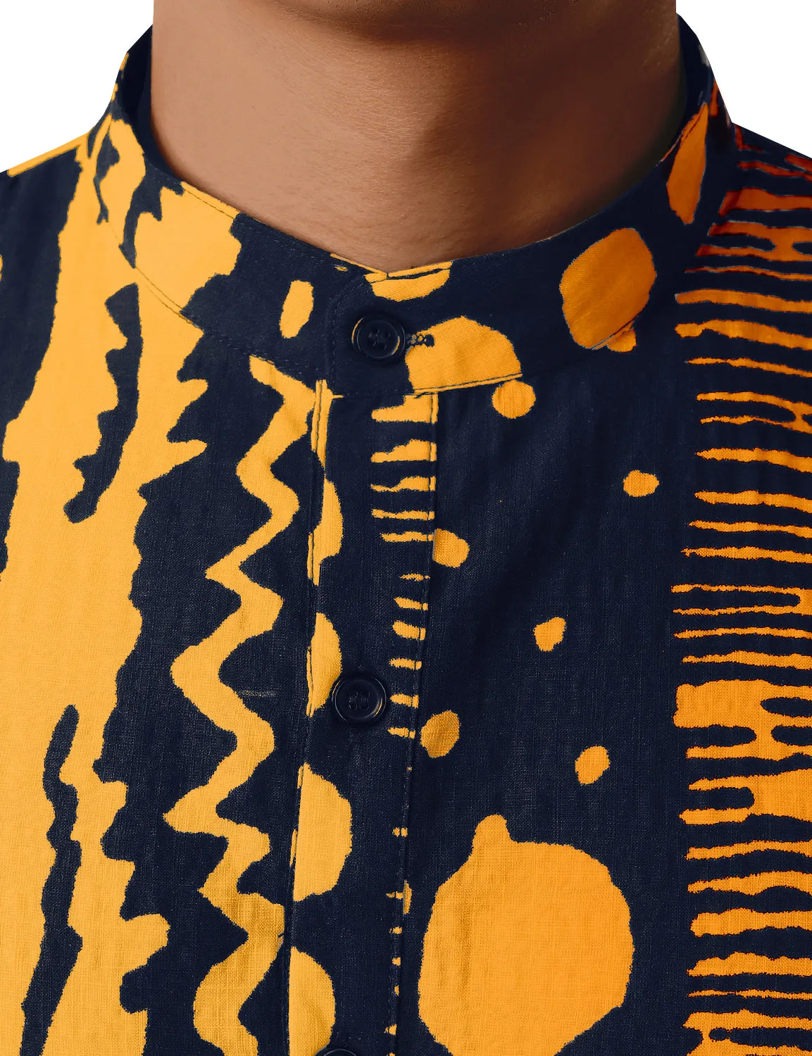 JOGAL Men's African Dashiki Print Henley Shirt Long Sleeve Casual Button Down Shirts