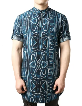 JOGAL Men's African Dashiki Print Henley Shirt Long Sleeve Casual Button Down Shirts