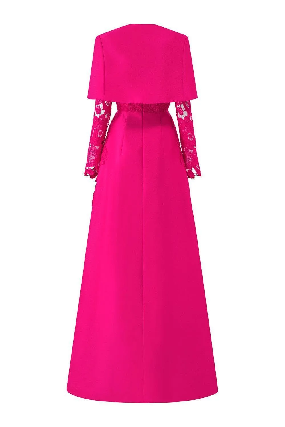 Nevaeh A-line Cape Shoulder Taffeta Floor Length Dress