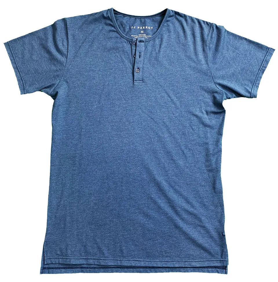Ocean Blue Split Hem Henley