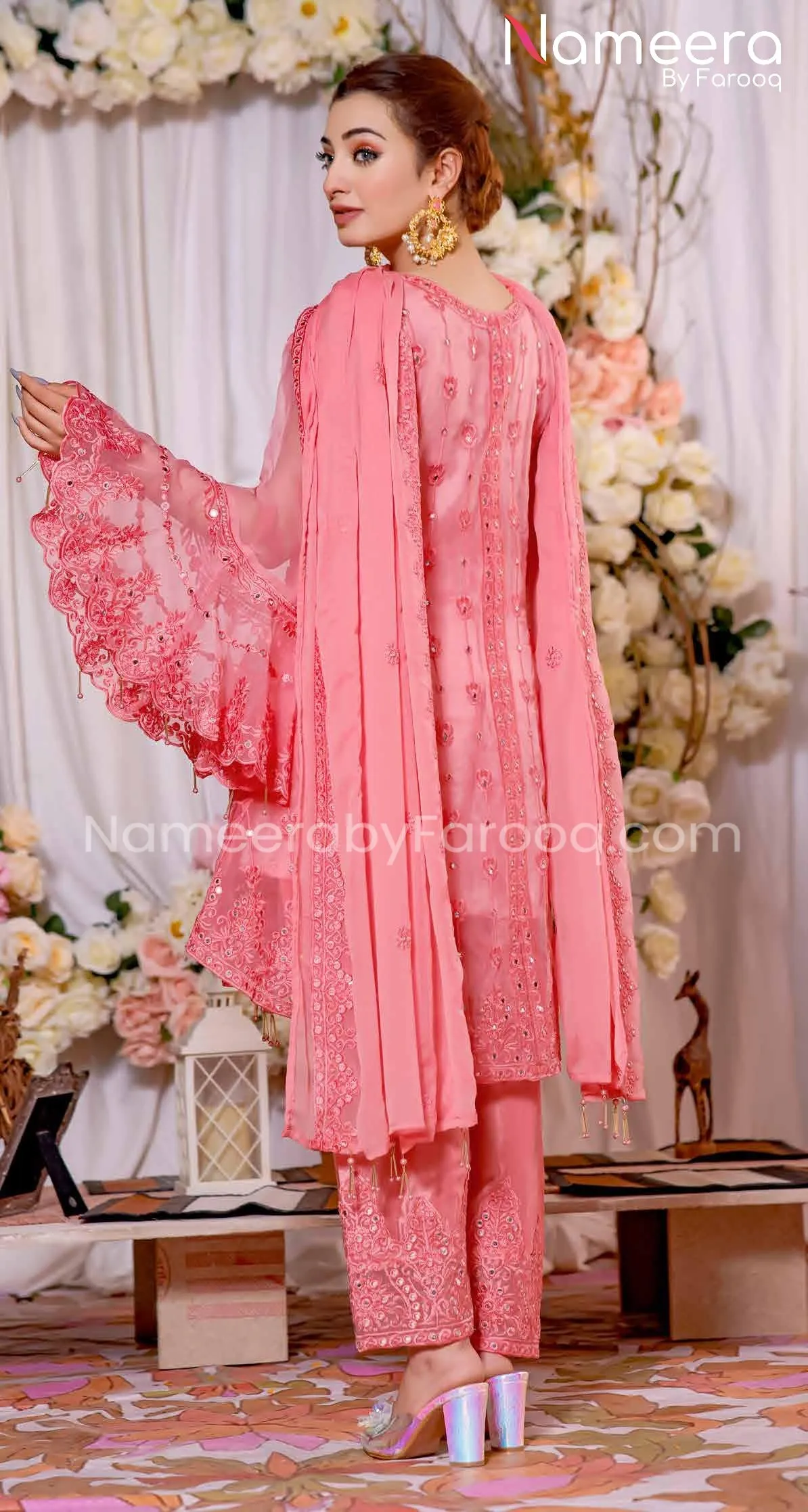Party Wear Pakistani Pink Dress by Designer #PF244