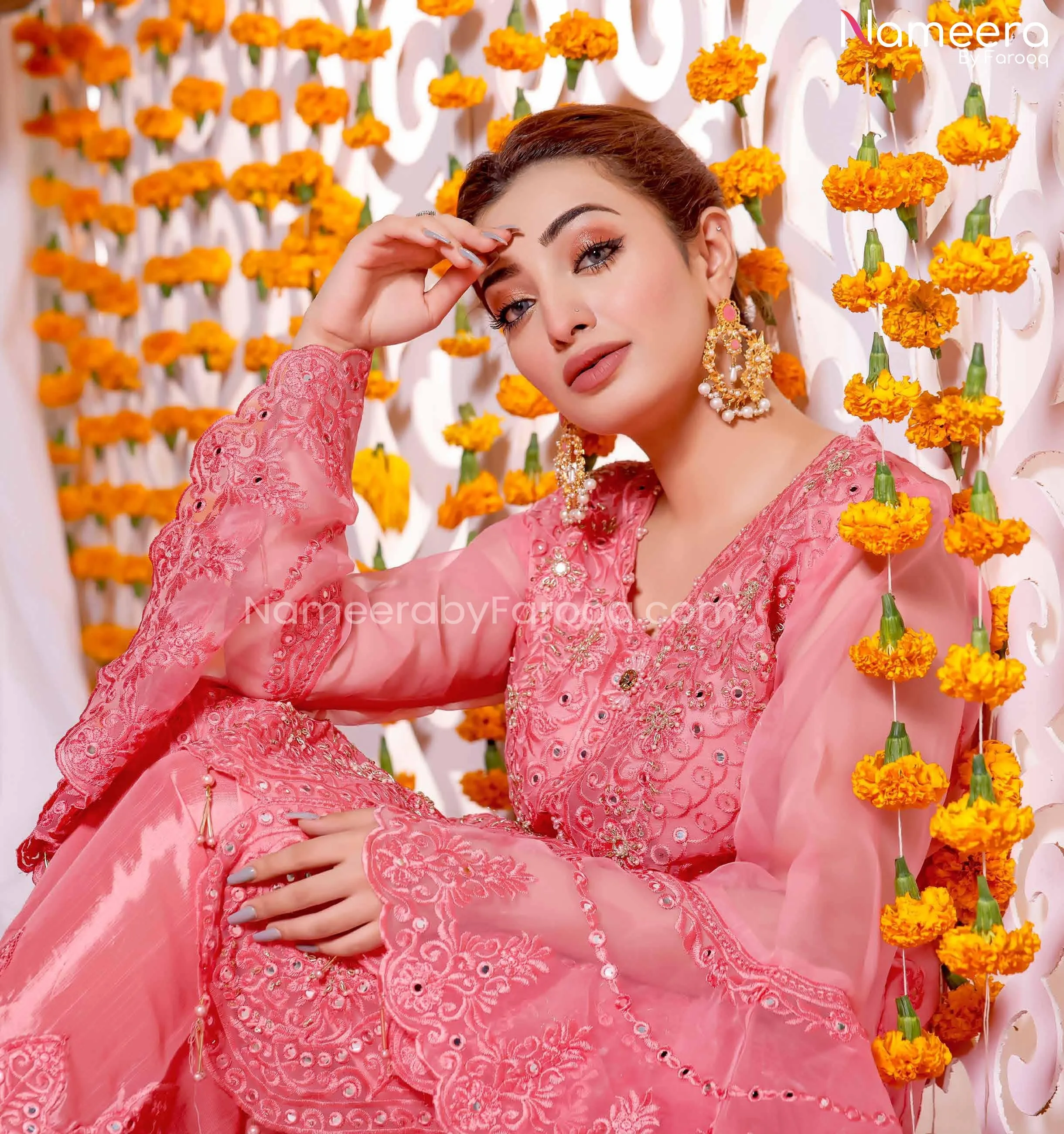 Party Wear Pakistani Pink Dress by Designer #PF244
