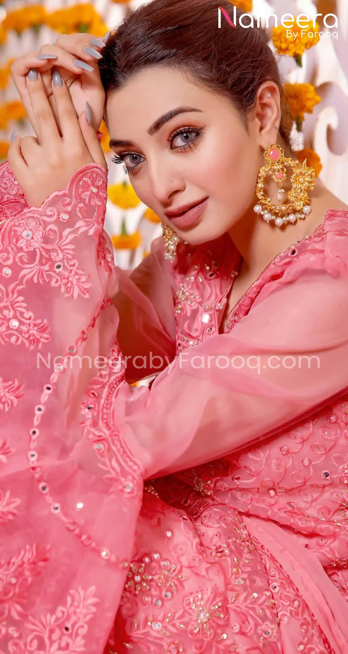 Party Wear Pakistani Pink Dress by Designer #PF244