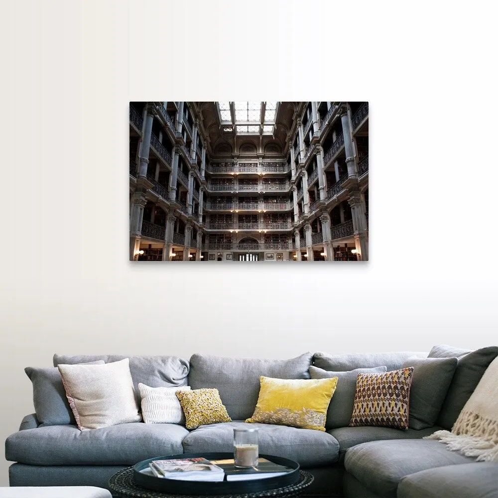 "Interiors of a library, Peabody Institute, Johns Hopkins University, Baltimor" Canvas Wall Art