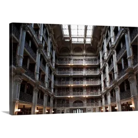 "Interiors of a library, Peabody Institute, Johns Hopkins University, Baltimor" Canvas Wall Art
