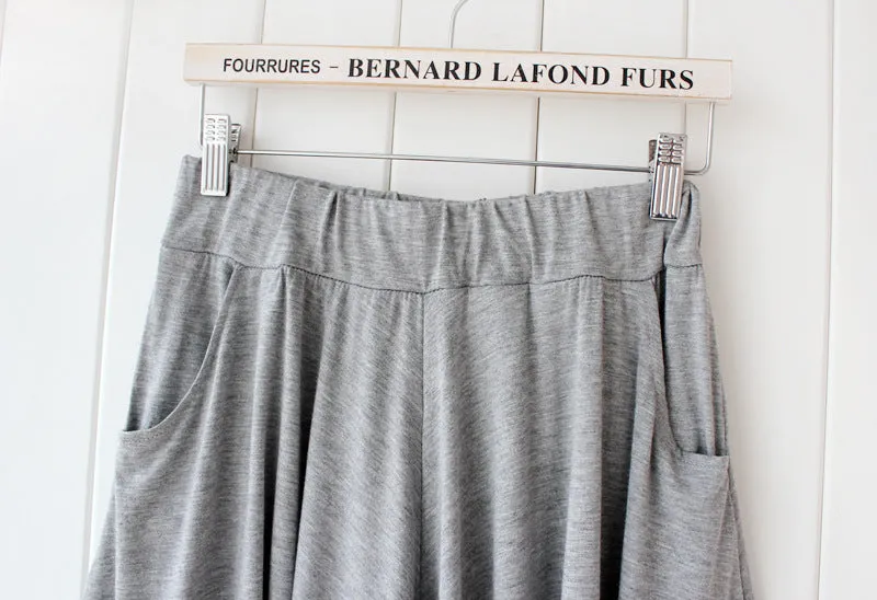 Summer Modal Korean Plus Size Loose Wide Leg Pants Pocket Casual Women Beach Shorts Culottes
