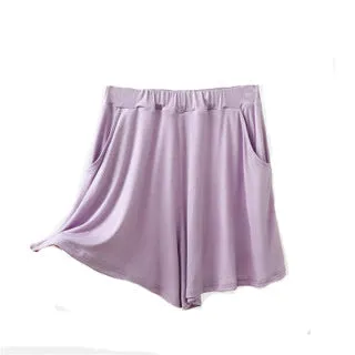 Summer Modal Korean Plus Size Loose Wide Leg Pants Pocket Casual Women Beach Shorts Culottes