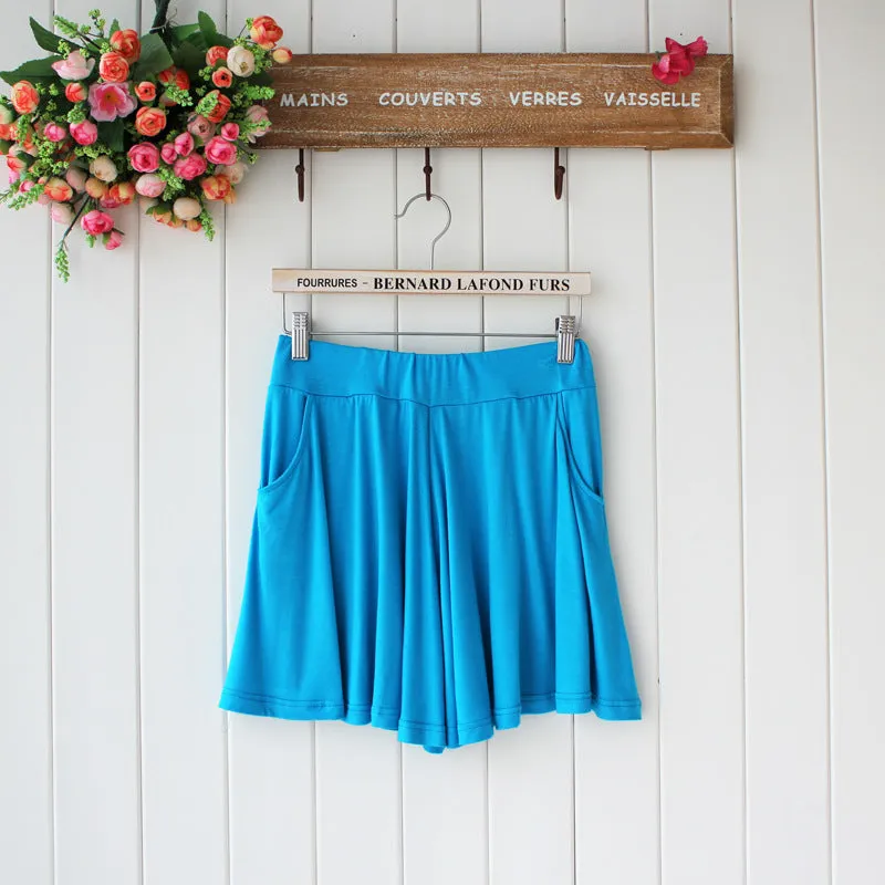 Summer Modal Korean Plus Size Loose Wide Leg Pants Pocket Casual Women Beach Shorts Culottes