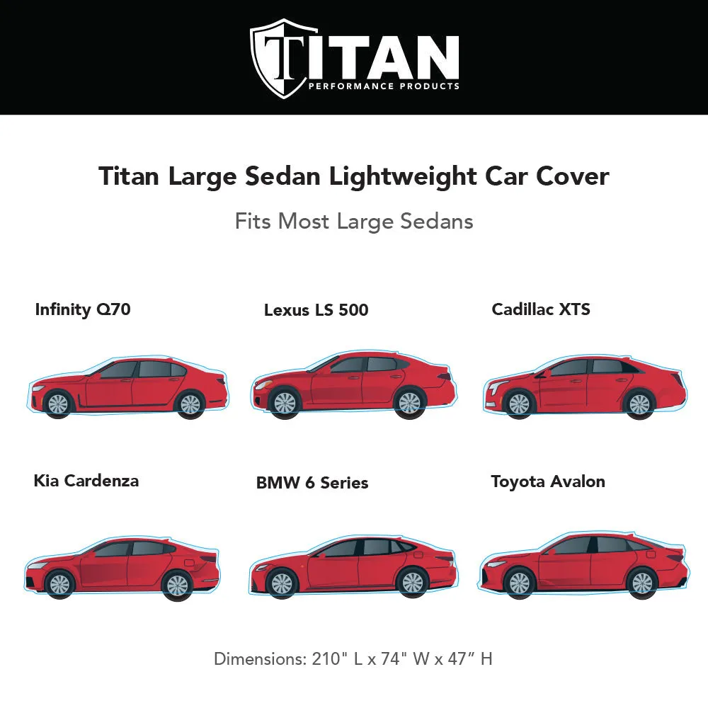 Titan Premium Multi-Layer PEVA Car Cover for Large Sedans 203-212 Inches Long