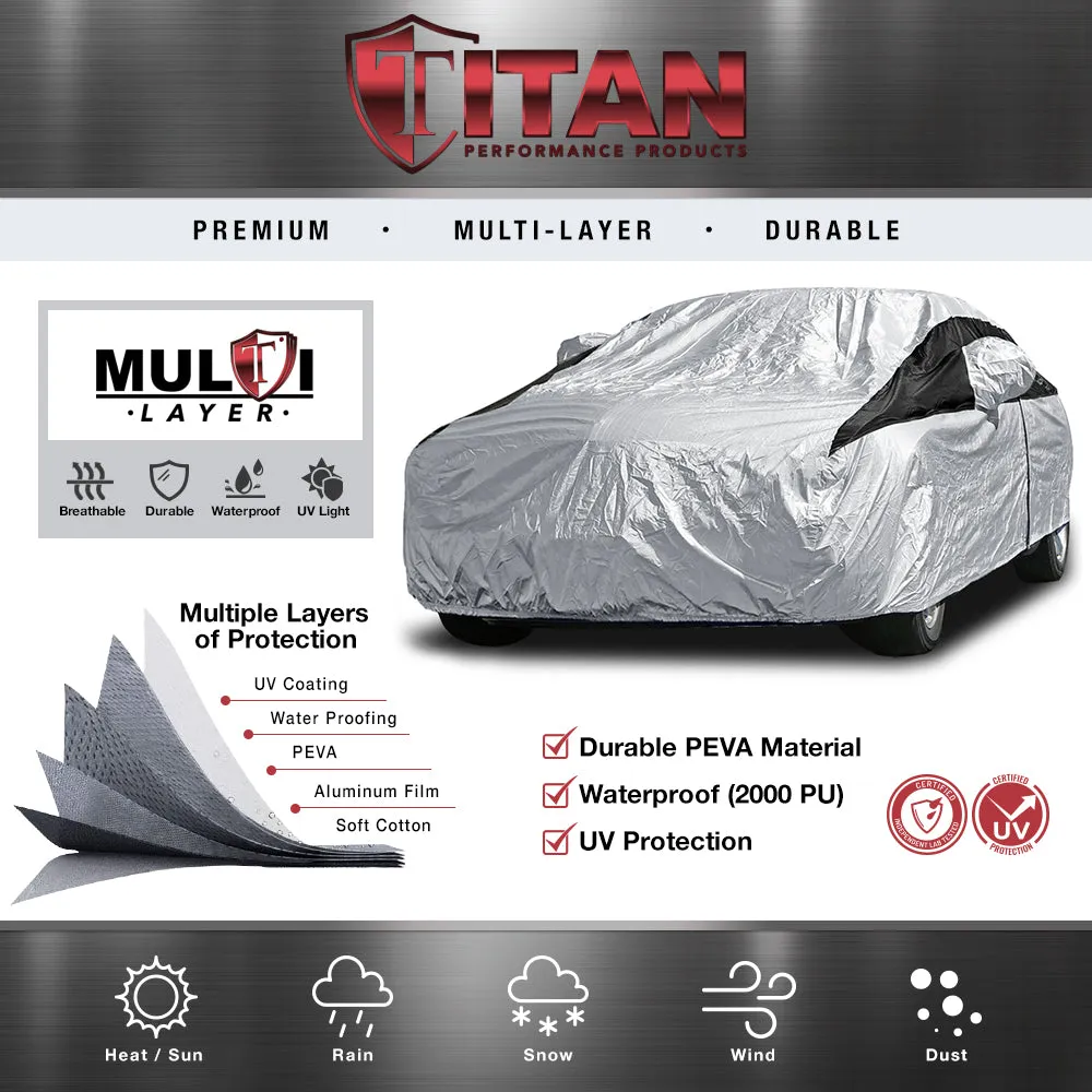 Titan Premium Multi-Layer PEVA Car Cover for Large Sedans 203-212 Inches Long