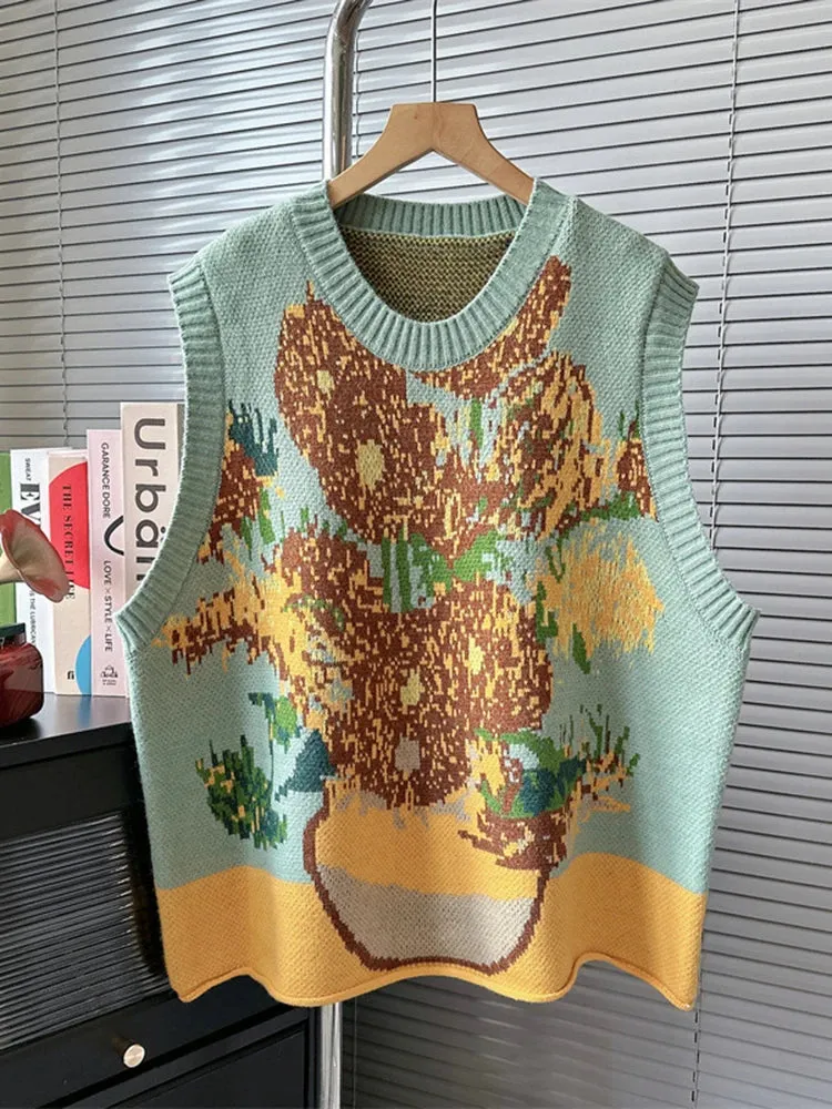 Van Gogh's Starry Night and Sunflowers Sweater Vests