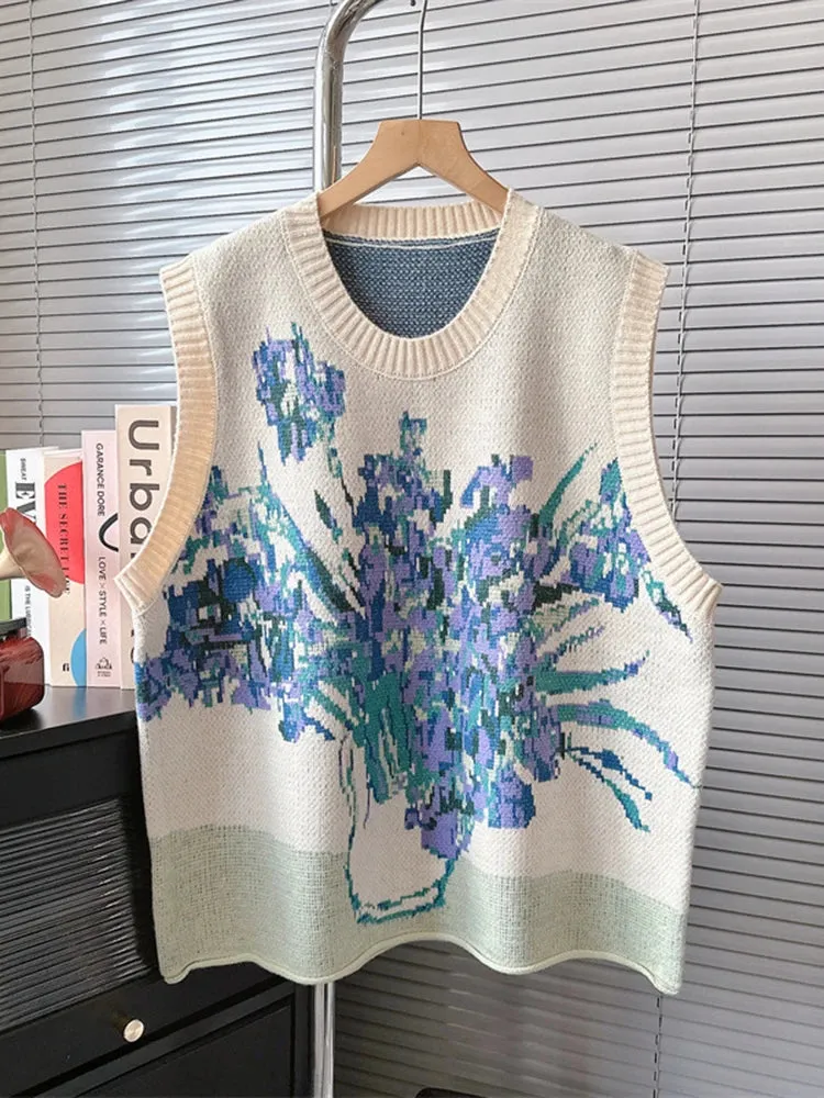 Van Gogh's Starry Night and Sunflowers Sweater Vests