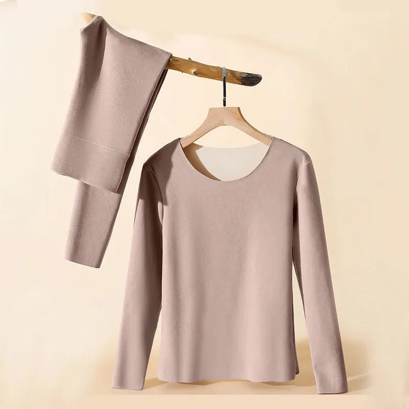 Women Thermal Underwear Winter Long Sleeve 2 Pcs Set