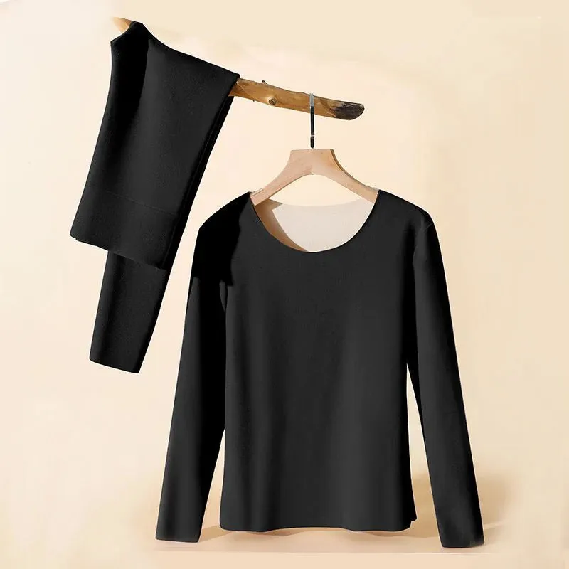 Women Thermal Underwear Winter Long Sleeve 2 Pcs Set