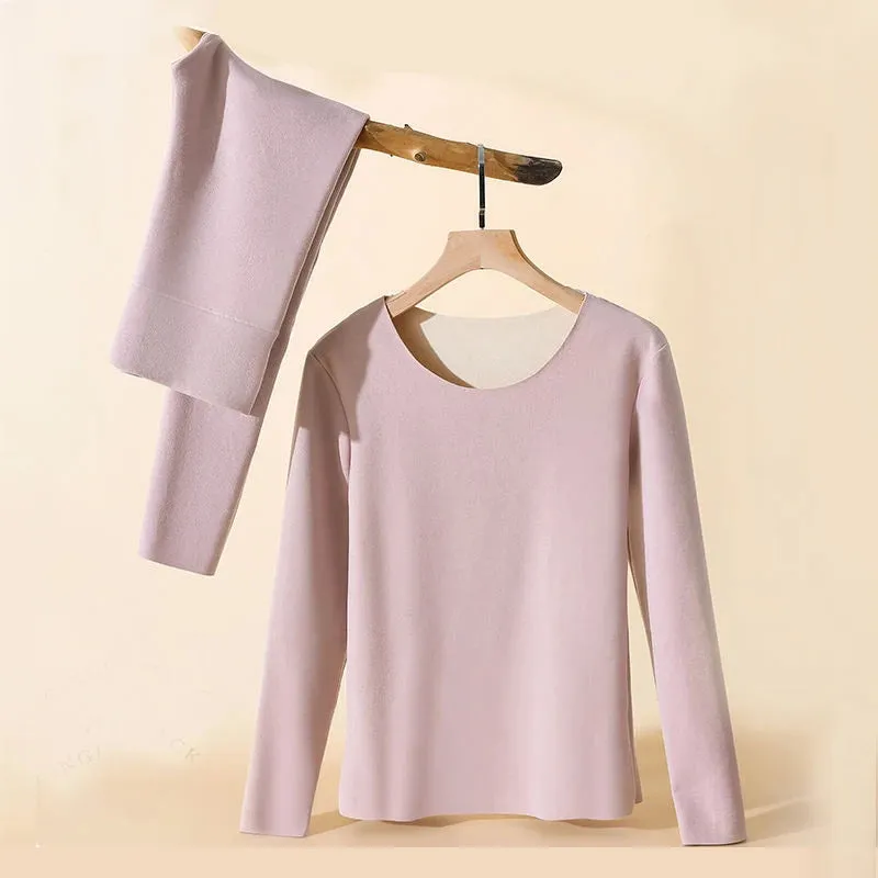 Women Thermal Underwear Winter Long Sleeve 2 Pcs Set